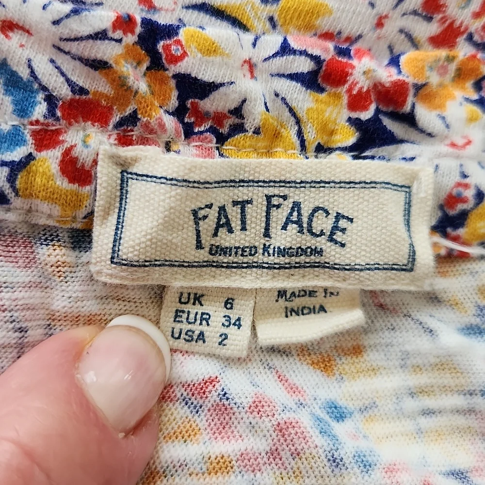 Fat Face Women's Cotton Floral T-Shirt Size 2 - Picture 5 of 14